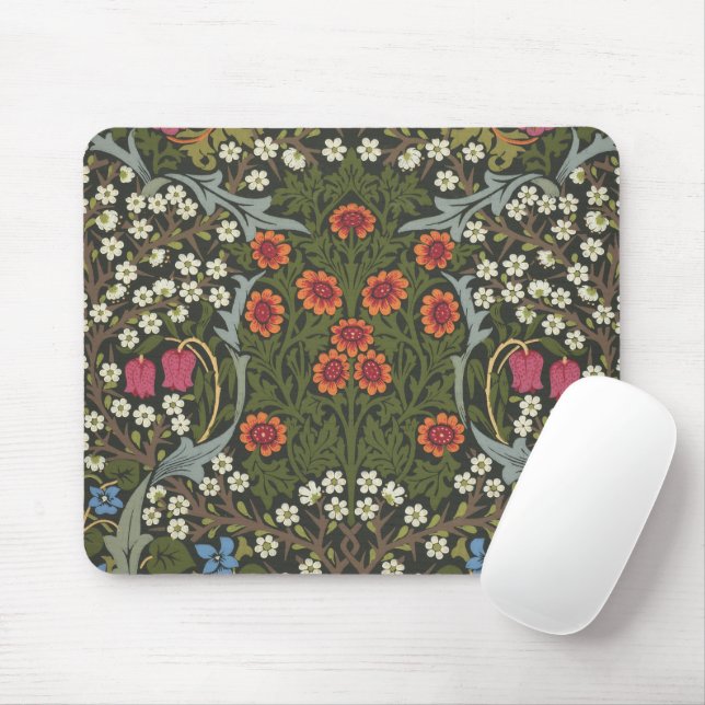 Mousepad Jardim Flor Clássico William Morris Blackthorn (Com mouse)