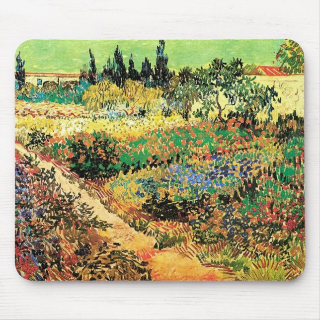 Mousepad Jardim Flor com Caminho de Vincent van Gogh (Frente)