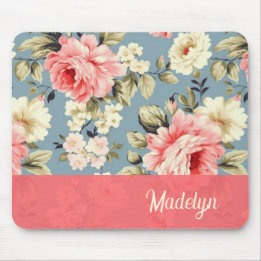 Mousepad Jardim Floral Chic Shabby de Cottage Francês