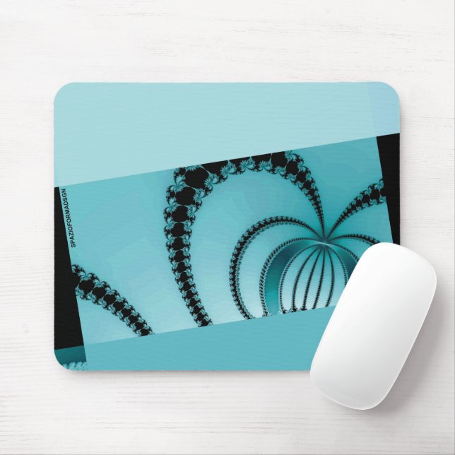 Mousepad Jardim Fractal azul (Com mouse)