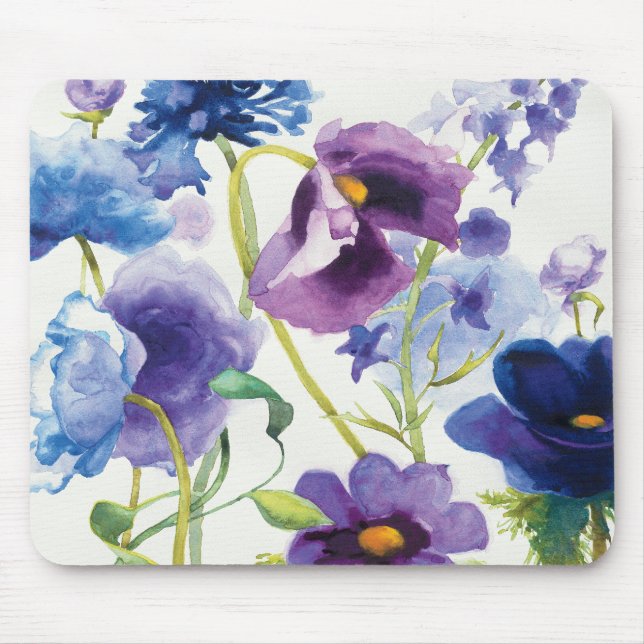 Mousepad Jardim misturado azul e roxo (Frente)