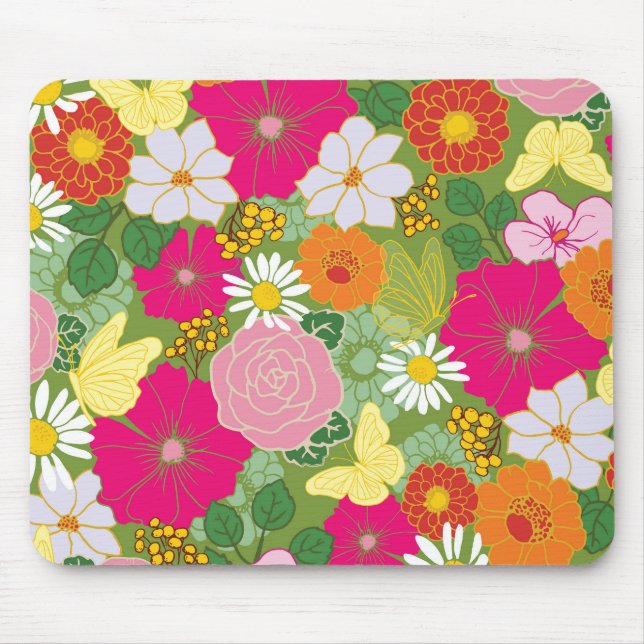 Mousepad Jardim no Pad do Rato Bloom_Butterflies (Frente)