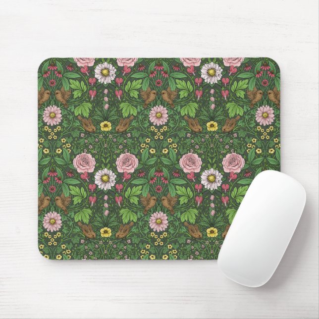 Mousepad Jardim selvagem em verde (Com mouse)