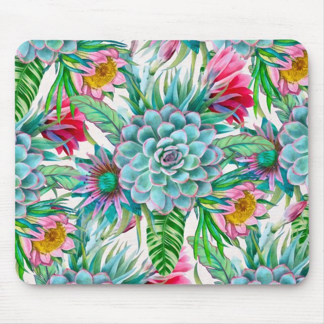 Mousepad Jardim tropical suculento (Frente)