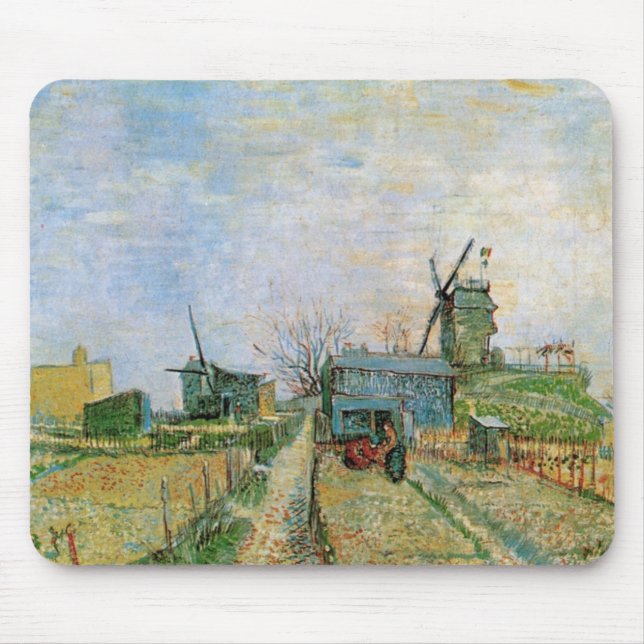 Mousepad Jardim Vegetal em Montmartre por Vincent van Gogh (Frente)
