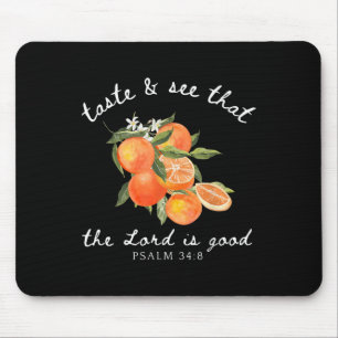 Mousepad Jardim Verso da Bíblia da Flor de Fruta Laranja-Cr