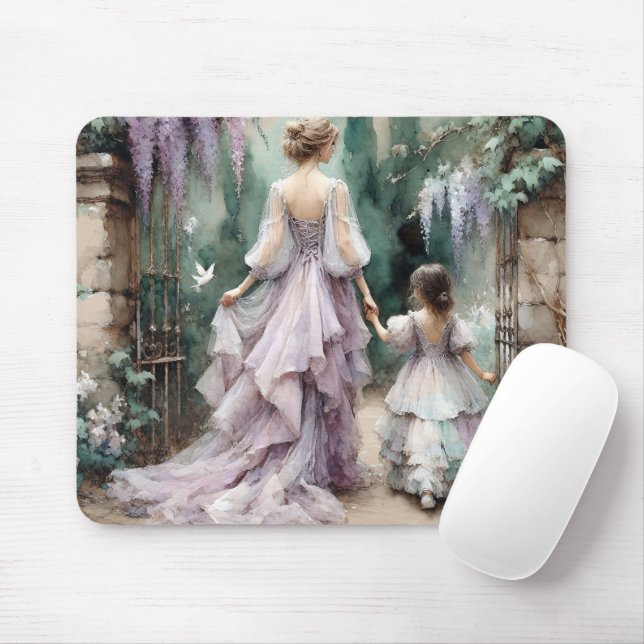 Mousepad Jardim Wisteria Watercolor (Com mouse)