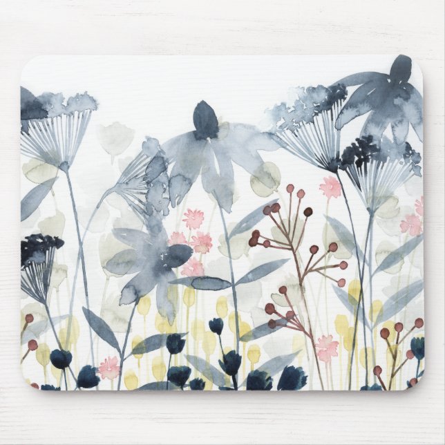 Mousepad Jardins Camadas - Flores de Aquarela (Frente)