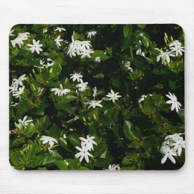 Mousepad Jasmine Flowers Tropical Floral Botânica (Frente)