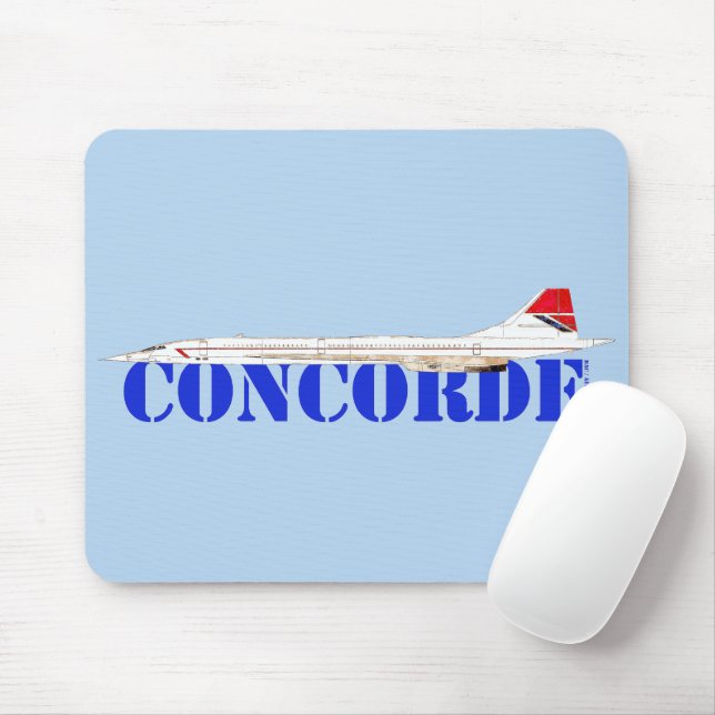 Mousepad Jato Concorde com Texto Azul Intenso (Com mouse)