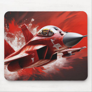 Mousepad Jato de Combatente Moderno com Vermelho e Branco N