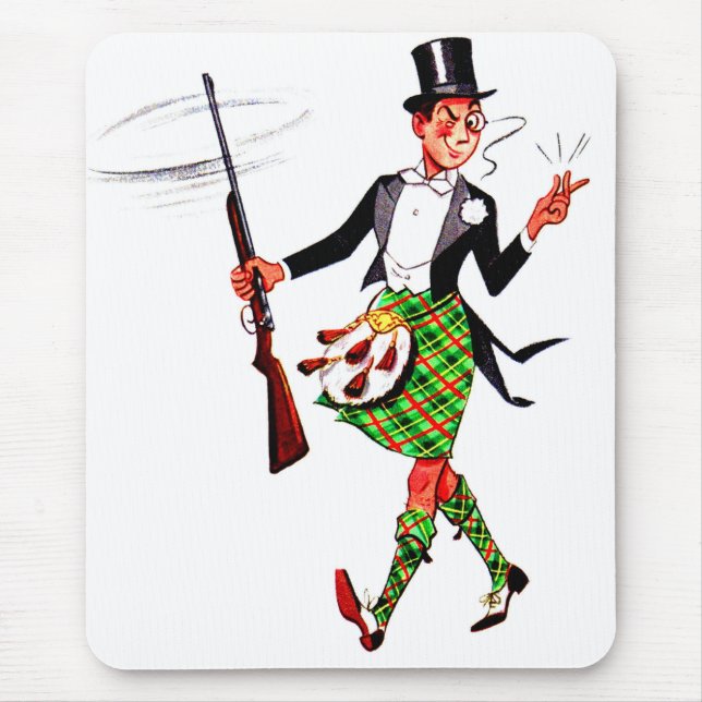 Mousepad jaunty Scotsman com espingarda (Frente)