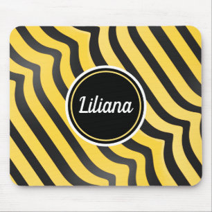 Mousepad Jazzy Cute Black e Yellow Striped Bumblebee