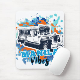 Mousepad Jeepney Manila Vibes Blue Orange