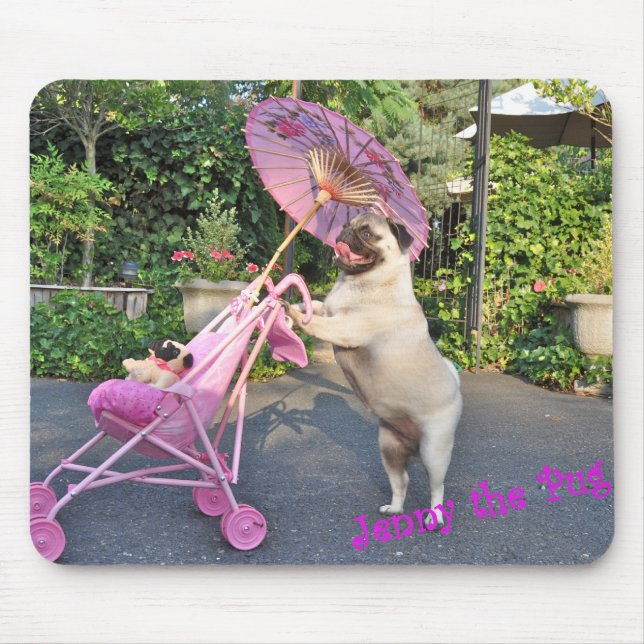 Mousepad Jenny o Pug - tapete do rato (Frente)