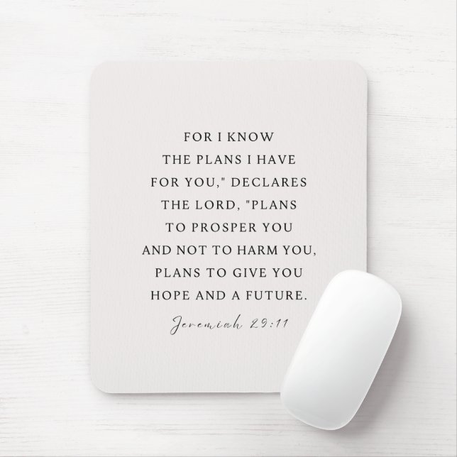 Mousepad Jeremiah 29:11 Eu sei os planos que tenho para voc (Com mouse)