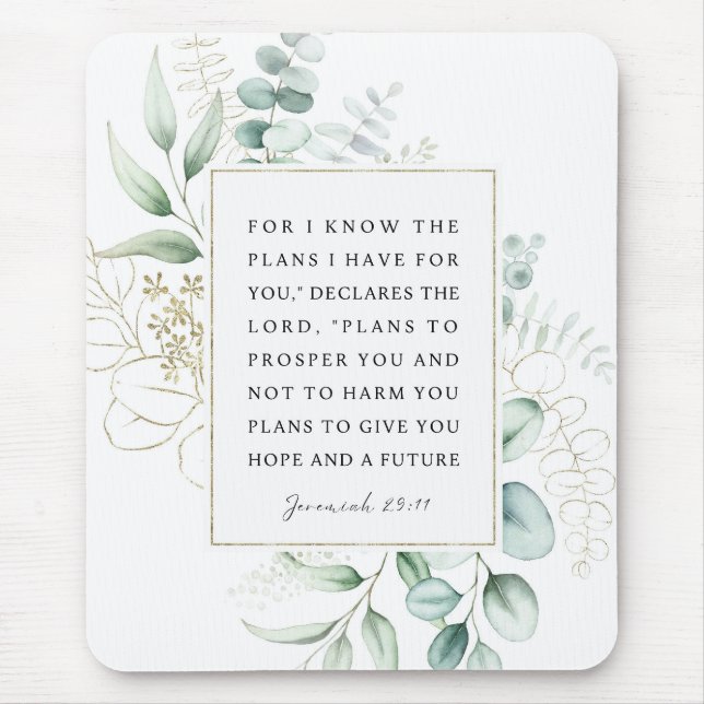 Mousepad Jeremiah 29:11 Eu sei os planos que tenho para voc (Frente)