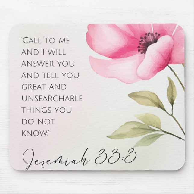 Mousepad Jeremiah 33:3 Pad Rosa Rosa Rosa Rosa Rosa Rosa Ro (Frente)