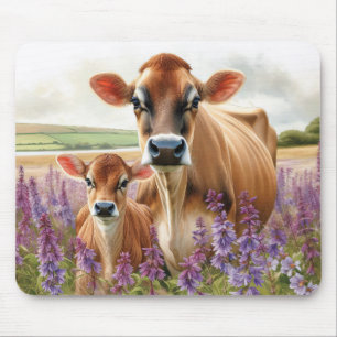 Mousepad Jersey Cow e Calf Wildflower