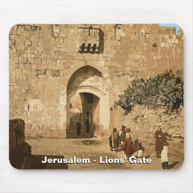 Mousepad Jerusalém - Pad do rato do Portão de Leões (Frente)