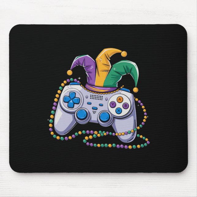 Mousepad Jester De Controladora De Vídeo De Jogos Mardi Gra (Frente)