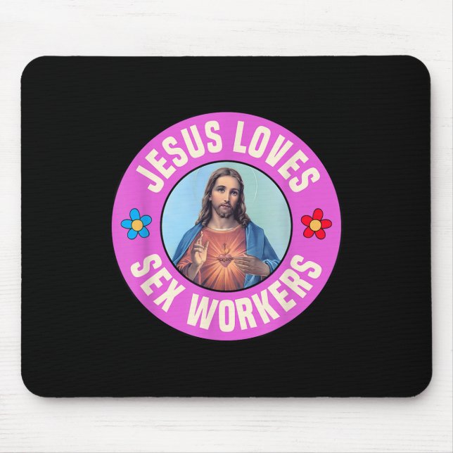 Mousepad Jesus Adora Trabalhadores Flores Cristãs De Fé (Frente)
