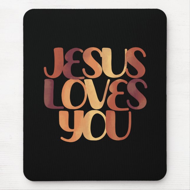Mousepad Jesus Ama o Design de Tipografia Cristã  (Frente)