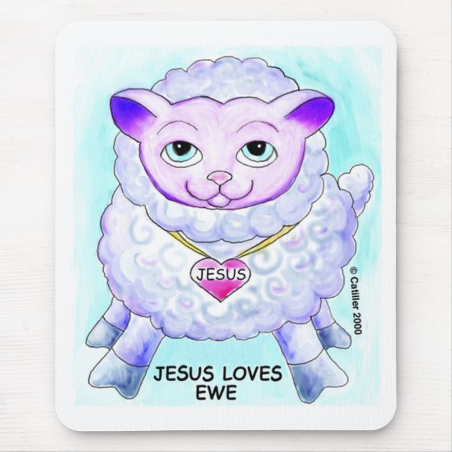 Mousepad Jesus Ama Você  Tapete de Mouse  (Frente)