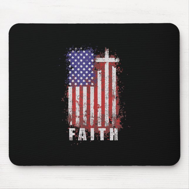 Mousepad Jesus Amor | Fé cristã patriótica Jesus EUA (Frente)