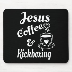 Mousepad Jesus Café e Kickboxing - Amantes de Café Cristão
