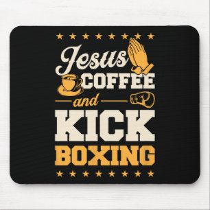 Mousepad Jesus Café e Kickboxing Engraçado Fofo Cristão K