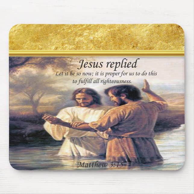 Mousepad Jesus Cristo Batismo imagem um (Frente)