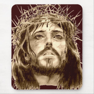 Mousepad Jesus Cristo com uma coroa de espinhos