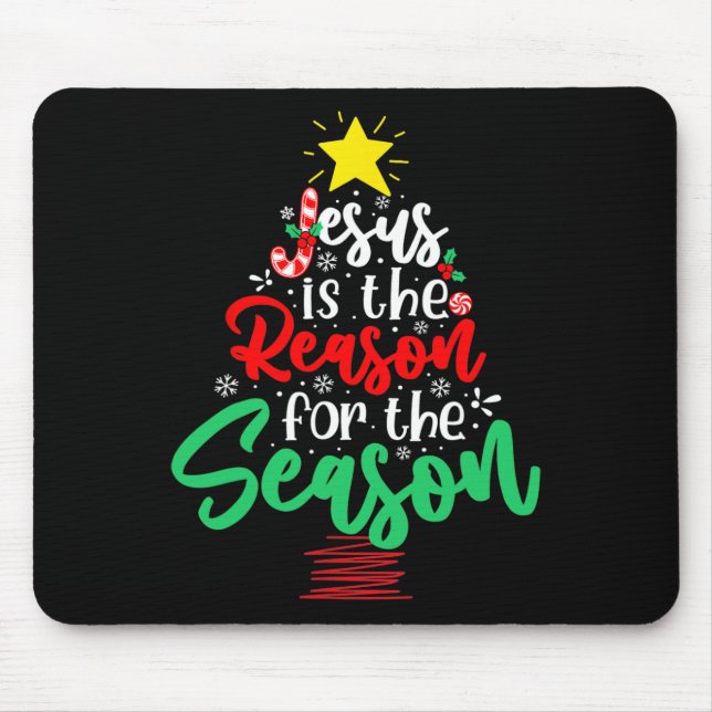 Mousepad Jesus Cristo É A Razão Da Árvore De Natal Do Natal (Frente)