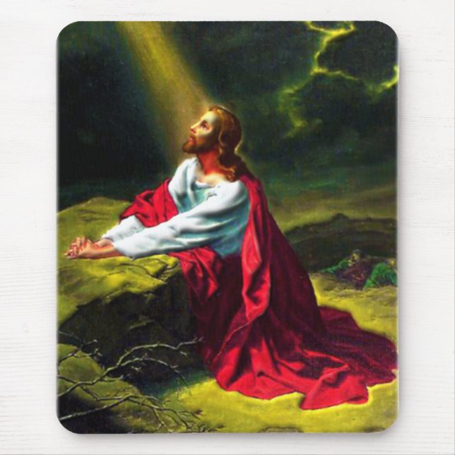 Mousepad Jesus Cristo que Praying no jardim de Gethsemane (Frente)
