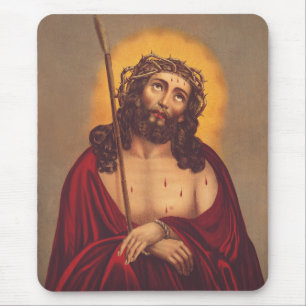 Mousepad Jesus é coroado com uma coroa de espinhos