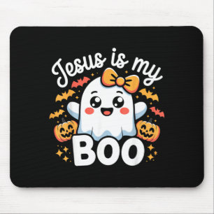 Mousepad Jesus é Meu Boo Desenho de Fantasma Fofo de Hallow