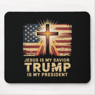 Mousepad Jesus é meu salvador é meu presidente bíblico