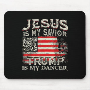 Mousepad Jesus É Meu Salvador Trump É Meu Dançarino Qr Trum