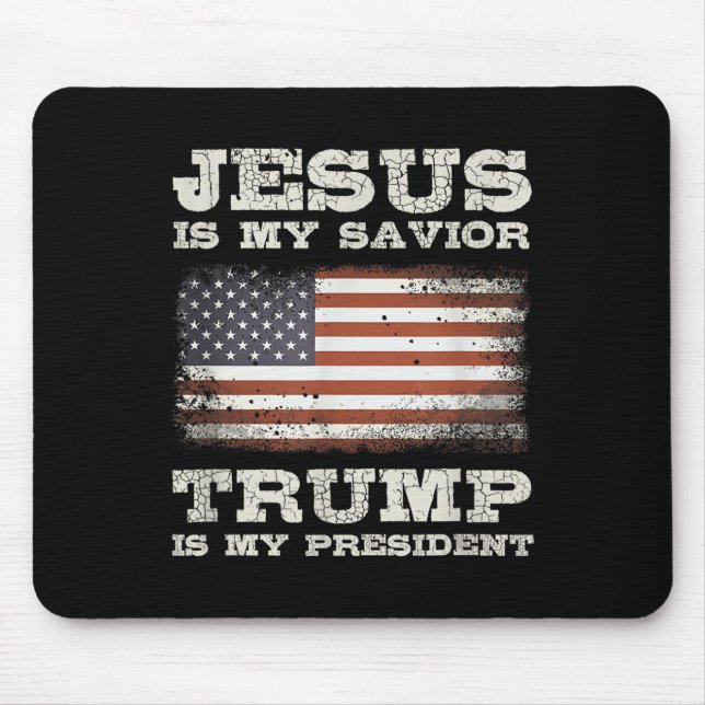 Mousepad Jesus é meu salvador, Trump é meu presidente (Frente)