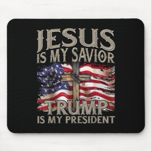 Mousepad Jesus é meu salvador Trump é meu presidente 2024