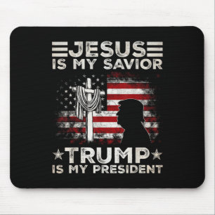 Mousepad Jesus É Meu Salvador Trump É Meu Presidente 2024 E