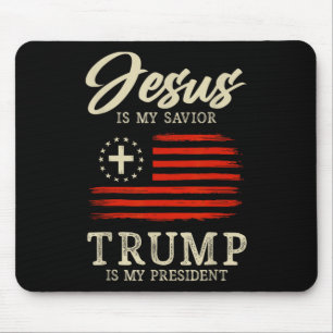 Mousepad Jesus É Meu Salvador Trump É Meu Presidente 2024 E