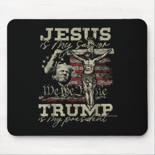 Mousepad Jesus é meu Salvador - Trump é meu Presidente Band