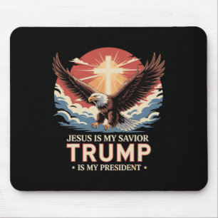 Mousepad Jesus É Meu Salvador Trump É Meu Presidente Bíblic