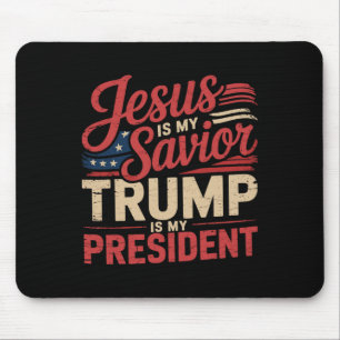 Mousepad Jesus É Meu Salvador Trump É Meu Presidente Bíblic