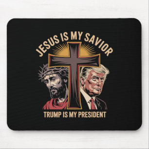 Mousepad Jesus É Meu Salvador Trump É Meu Presidente Bíblic