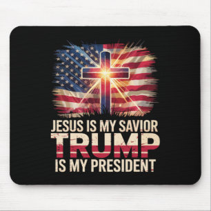Mousepad Jesus É Meu Salvador Trump É Meu Presidente Cristã