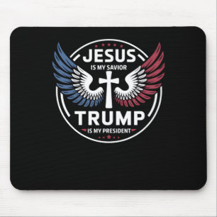 Mousepad Jesus é meu salvador Trump é meu presidente - Patr
