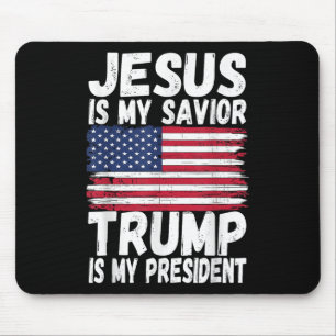 Mousepad Jesus é meu salvador Trump é meu presidente _ Repú